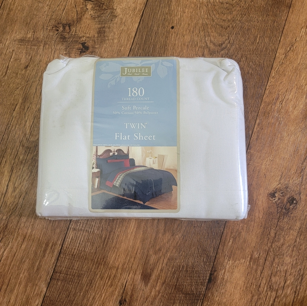 NWT White Twin Flat Sheet